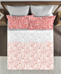 Enera Classic Collection Coraline Peach Color King Size Bedsheet Set - enera