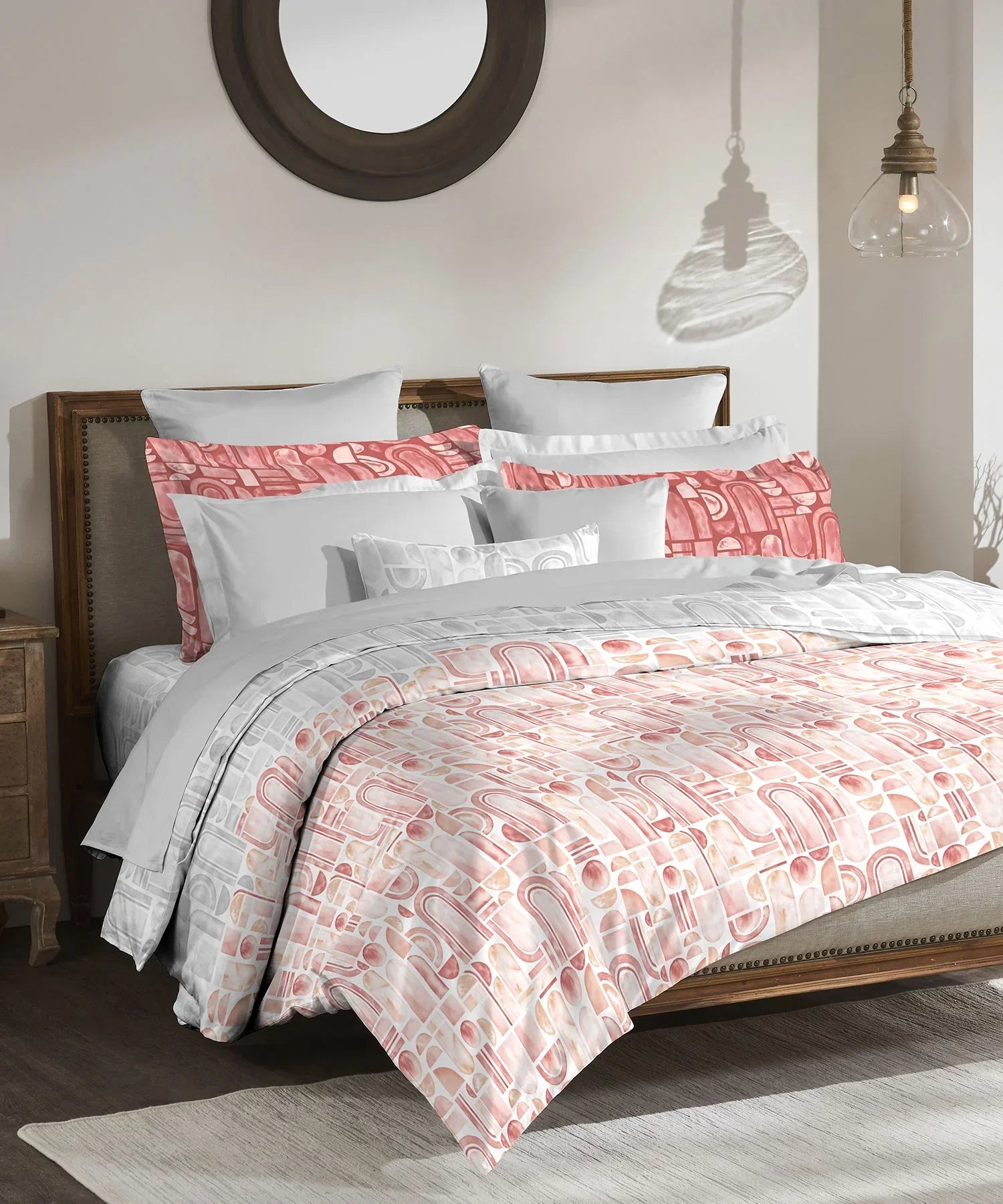 Enera Classic Collection Coraline Peach Color King Size Bedsheet Set - enera