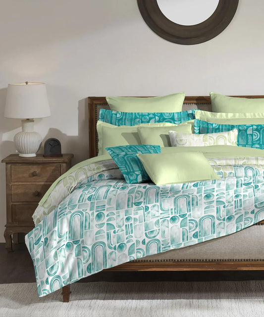 Enera Classic Collection Coraline Turquoise Color King Size Bedsheet Set - enera