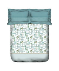 Enera Classic Road To Jaipur Collection Teal Color King Size Bedsheet Set - enera