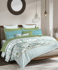Enera Classic Road To Jaipur Collection Teal Color King Size Bedsheet Set - enera