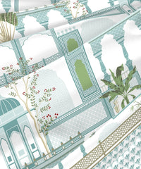 Enera Classic Road To Jaipur Collection Teal Color King Size Bedsheet Set - enera