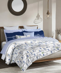 Enera Classic Collection Blue Pottery Color King Size Bedsheet Set - enera
