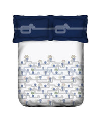Enera Classic Collection Blue Pottery Color King Size Bedsheet Set - enera
