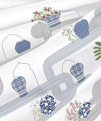 Enera Classic Collection Blue Pottery Color King Size Bedsheet Set - enera