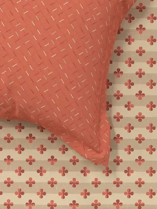 Enera Everyday Collection Orange Color King Size Bedsheet Set - enera