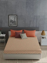 Enera Everyday Collection Orange Color King Size Bedsheet Set - enera