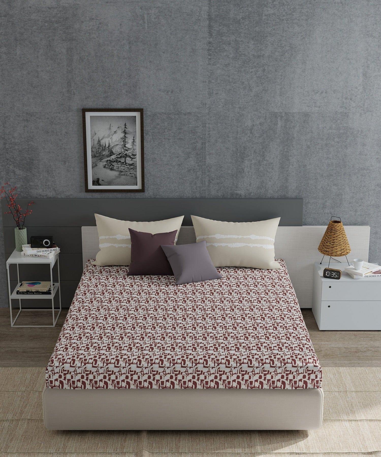 Enera Everyday Collection Red Color King Size Bedsheet Set - enera