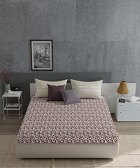 Enera Everyday Collection Red Color King Size Bedsheet Set - enera