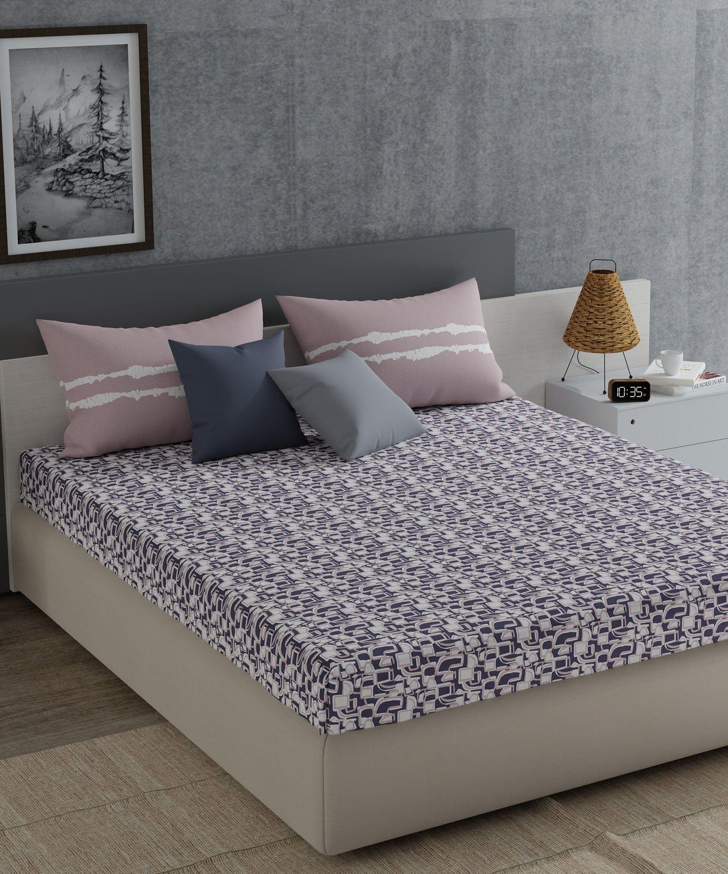 Enera Everyday Collection Marley Lavender Color King Size Bedsheet Set - enera