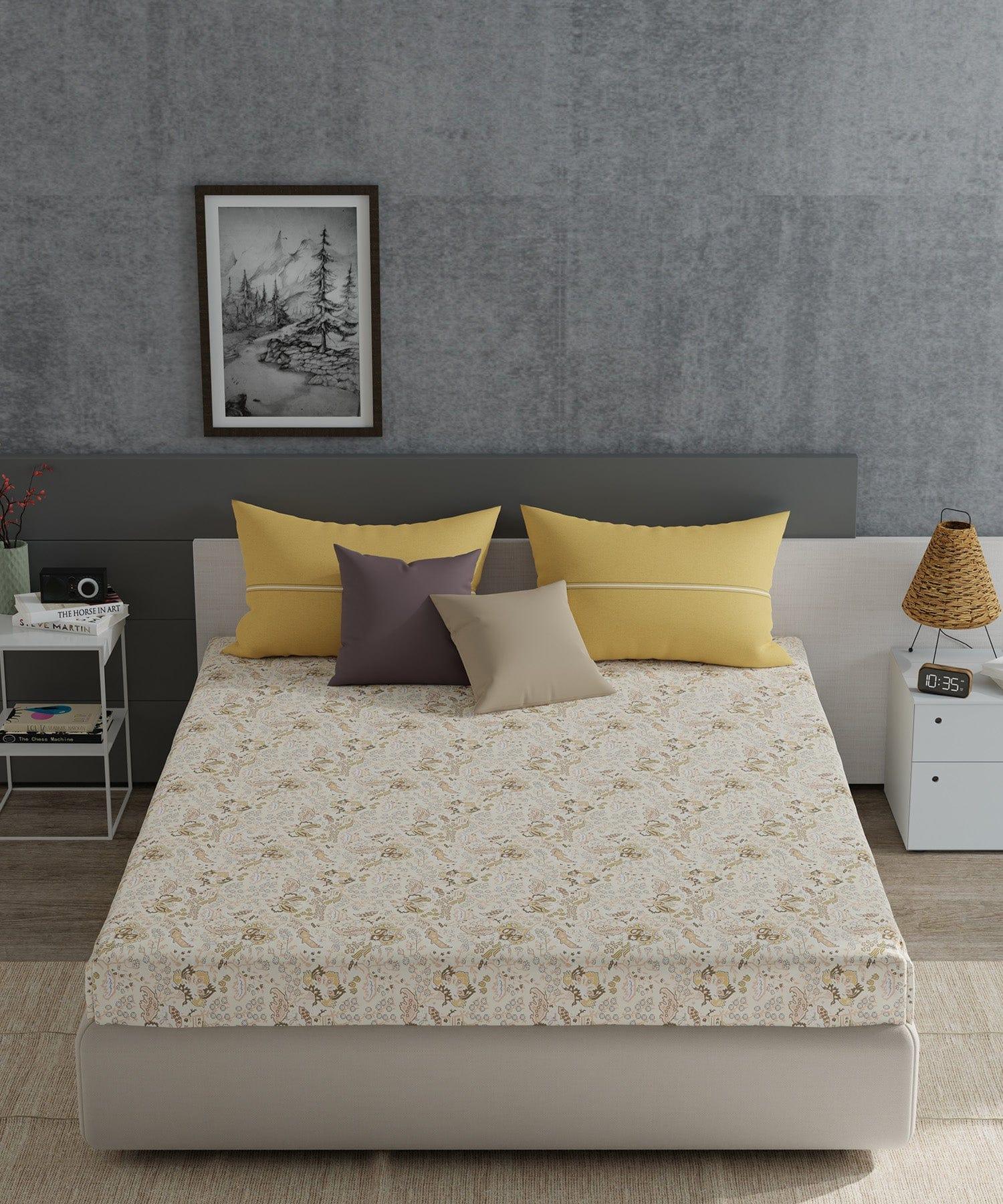 Enera Everyday Collection Yellow Color King Size Bedsheet Set - enera