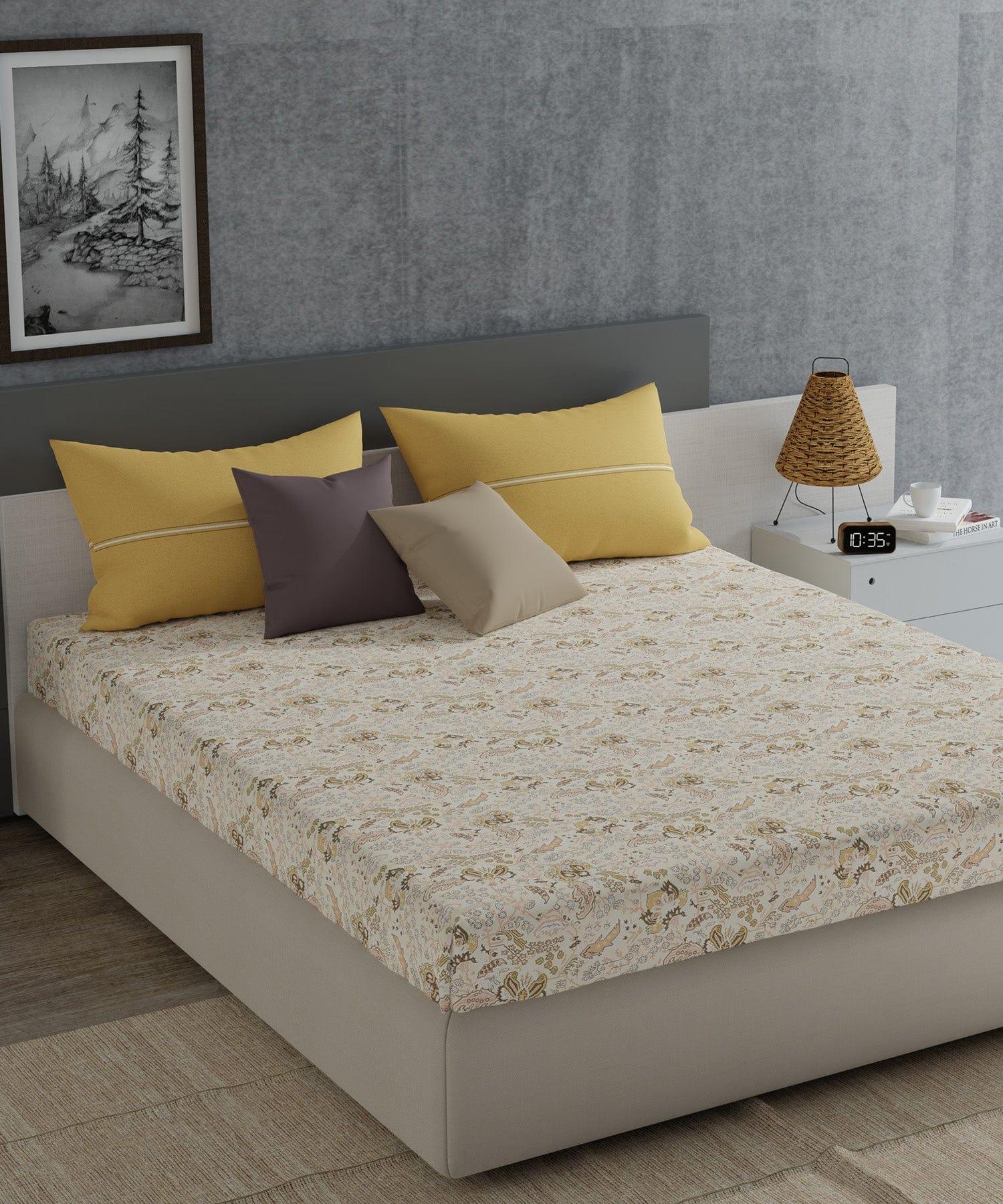 Enera Everyday Collection Yellow Color King Size Bedsheet Set - enera