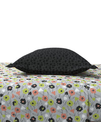 Enera Everyday Collection Daffodil Charcoal Color King Size Bedsheet Set - enera