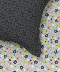 Enera Everyday Collection Daffodil Charcoal Color King Size Bedsheet Set - enera