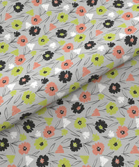 Enera Everyday Collection Daffodil Charcoal Color King Size Bedsheet Set - enera