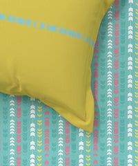 Enera Everyday Collection Cross-Road Teal Color King Size Bedsheet Set - enera