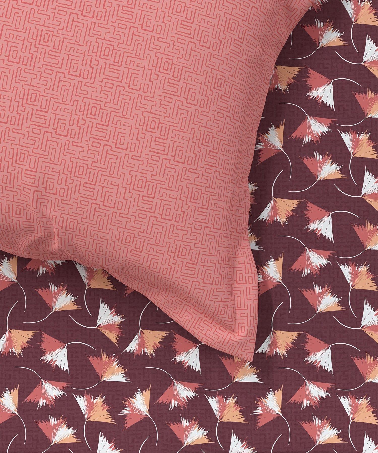 Enera Everyday Collection Mauve Color King Size Bedsheet Set - enera