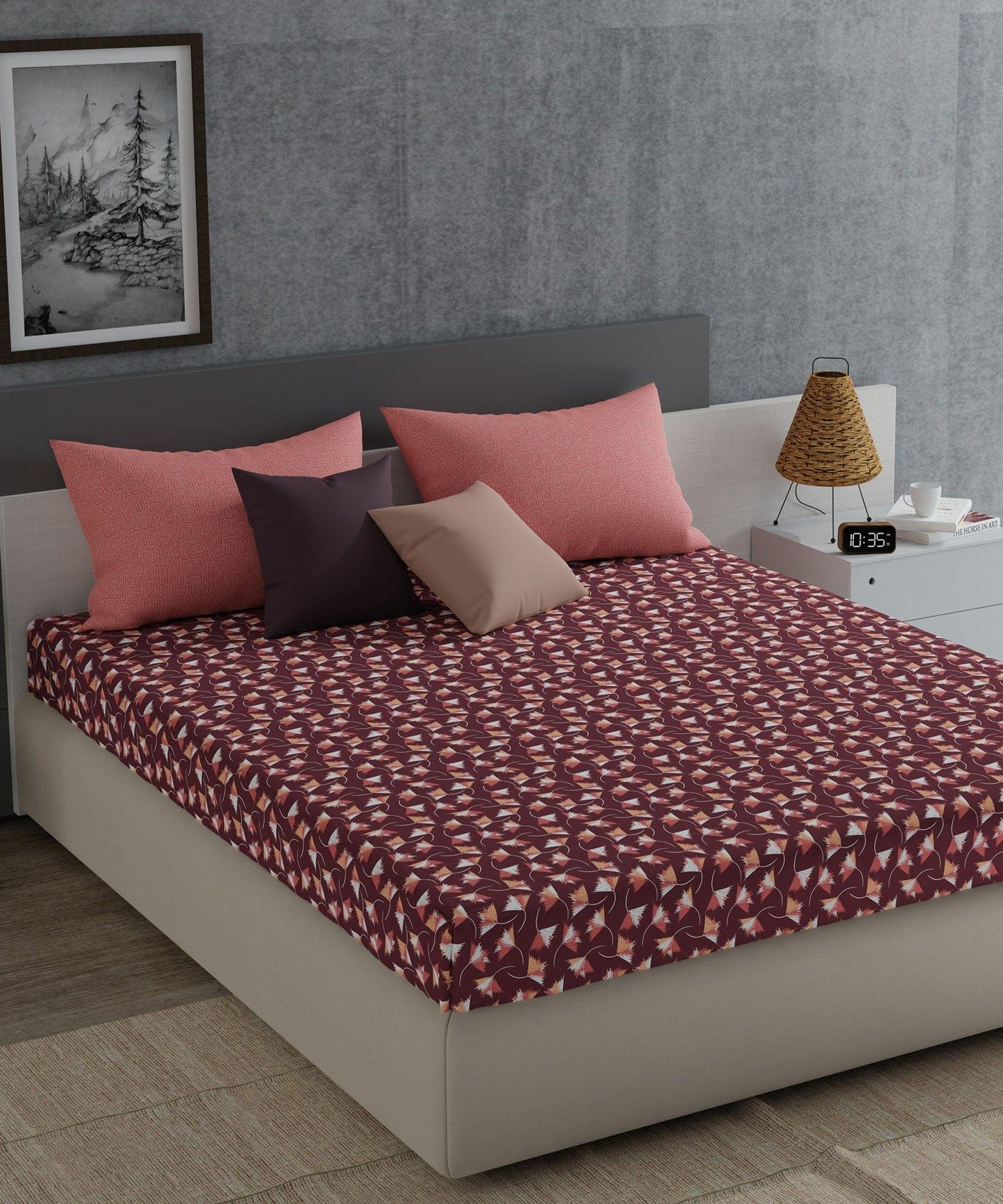 Enera Everyday Collection Mauve Color King Size Bedsheet Set - enera