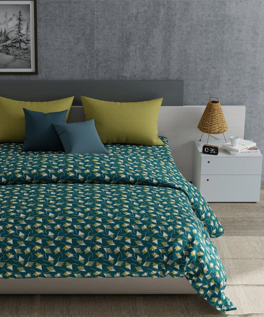 Enera Everyday Collection Green Color King Size Bedsheet Set - enera