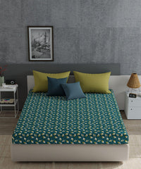 Enera Everyday Collection Green Color King Size Bedsheet Set - enera