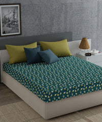 Enera Everyday Collection Green Color King Size Bedsheet Set - enera