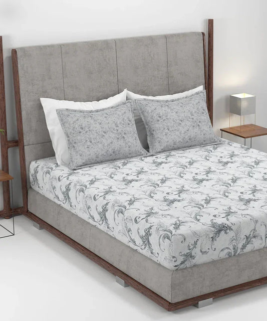 Enera Home Essential Collection Osiris Grey Color King Size Bedsheet Set - enera
