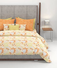 Enera Home Essential Collection Saher Orange Color King Size Bedsheet Set - enera