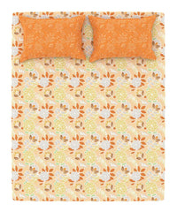 Enera Home Essential Collection Saher Orange Color King Size Bedsheet Set - enera