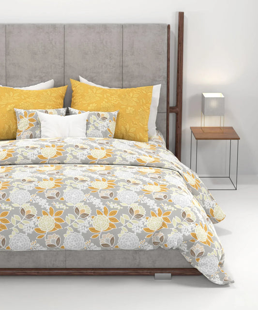 Enera Home Essential Collection Saher Yellow Color King Size Bedsheet Set - enera
