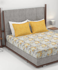 Enera Home Essential Collection Saher Yellow Color King Size Bedsheet Set - enera