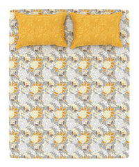 Enera Home Essential Collection Saher Yellow Color King Size Bedsheet Set - enera