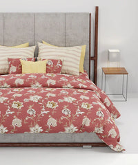 Enera Home Essential Collection Yasmin Red Color King Size Bedsheet Set - enera