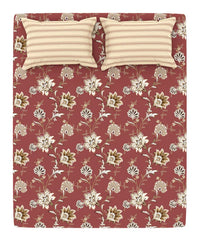 Enera Home Essential Collection Yasmin Red Color King Size Bedsheet Set - enera