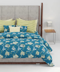Enera Home Essential Collection Yasmin Teal Color King Size Bedsheet Set - enera