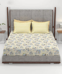 Enera Home Essential Collection Nayra Green Color King Size Bedsheet Set - enera
