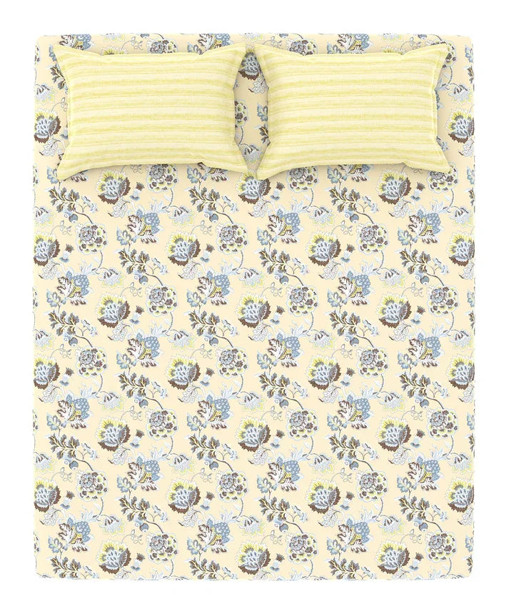 Enera Home Essential Collection Nayra Green Color King Size Bedsheet Set - enera