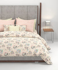 Enera Home Essential Collection Nayra Peach Color King Size Bedsheet Set - enera