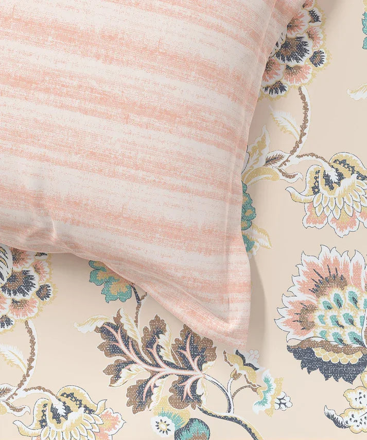 Enera Home Essential Collection Nayra Peach Color King Size Bedsheet Set - enera