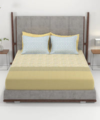 Enera Home Essential Collection Emaar Olive Color King Size Bedsheet Set - enera