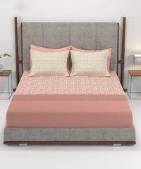 Enera Home Essential Collection Emaar Red Color King Size Bedsheet Set - enera
