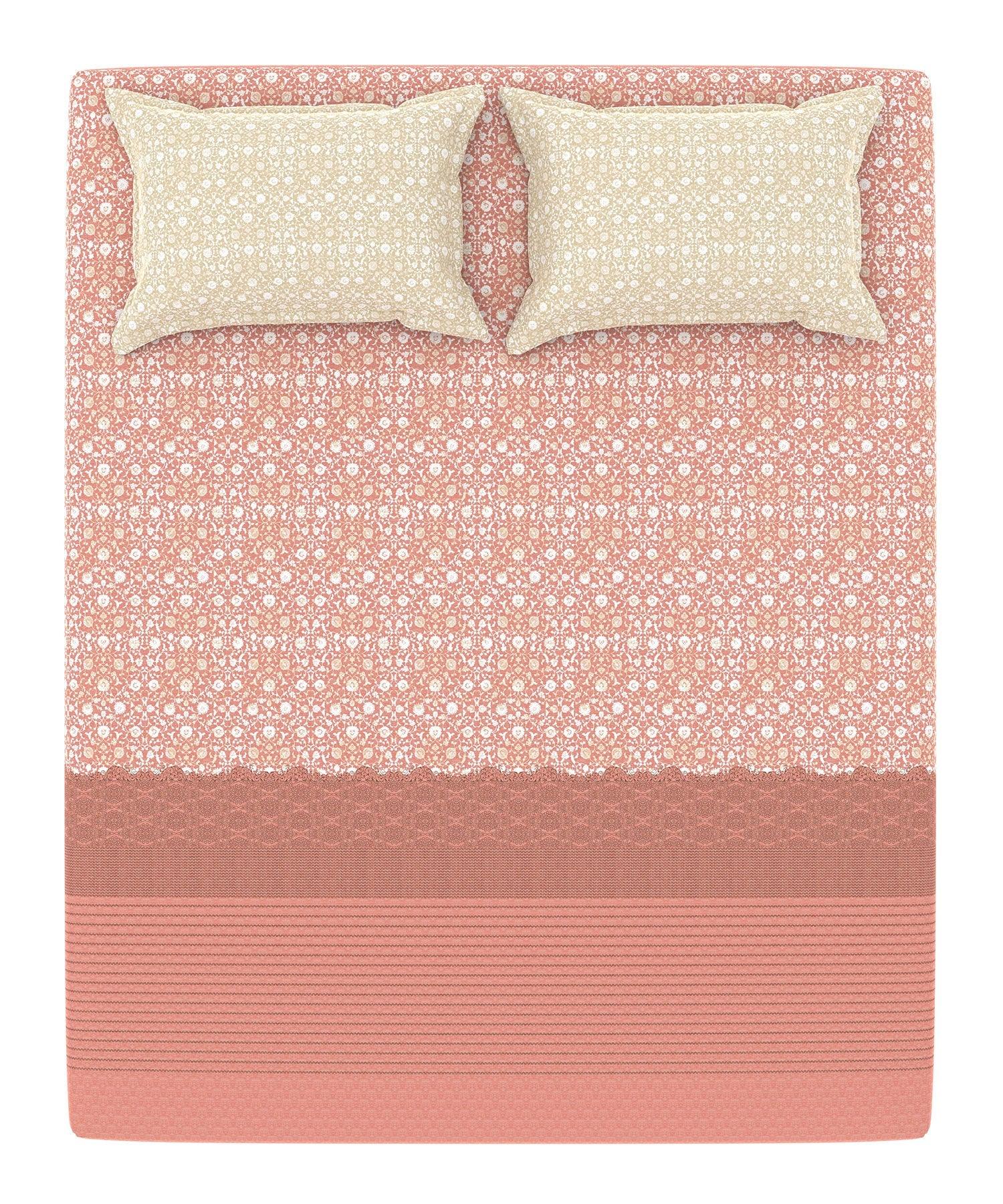 Enera Home Essential Collection Emaar Red Color King Size Bedsheet Set - enera
