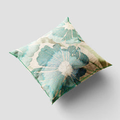 Marc Flower Aqua 16x16 Cushion Cover