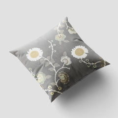 Marc Floral Light Grey 16x16 Cushion Cover