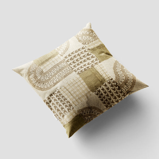 Marc Boho Patch Work Ivory Cream 16x16 Cushion Cover