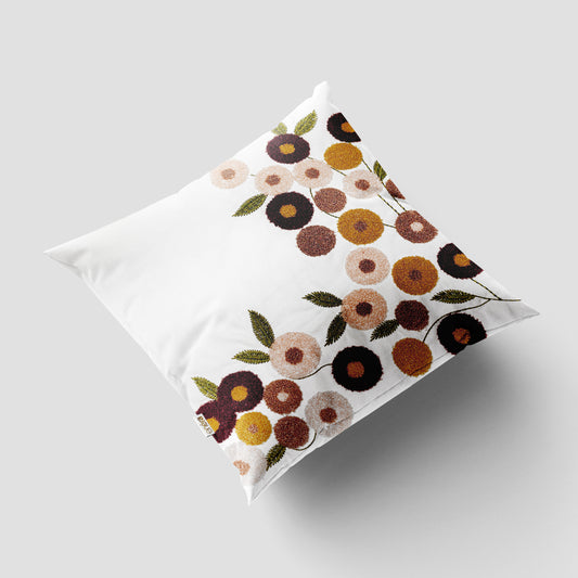 Marc Thred Flower White 16x16 Cushion Cover
