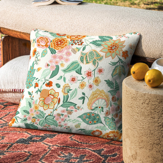 Marc Foral Tapestry Soft Green 16x16 Cushion Cover