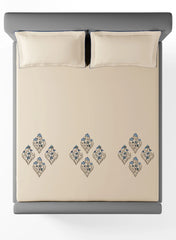 Ebury Birch Embroidered 100% Cotton King Size Bedsheet Set with 2 Pillow Covers