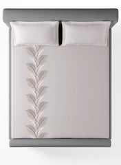 Liana New Grey Embroidered 100% Cotton King Size Bedsheet Set with 2 Pillow Covers
