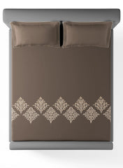 Sansar Embroidered 100% Cotton King Size Bedsheet Set with 2 Pillow Covers – Lindley Charcoal