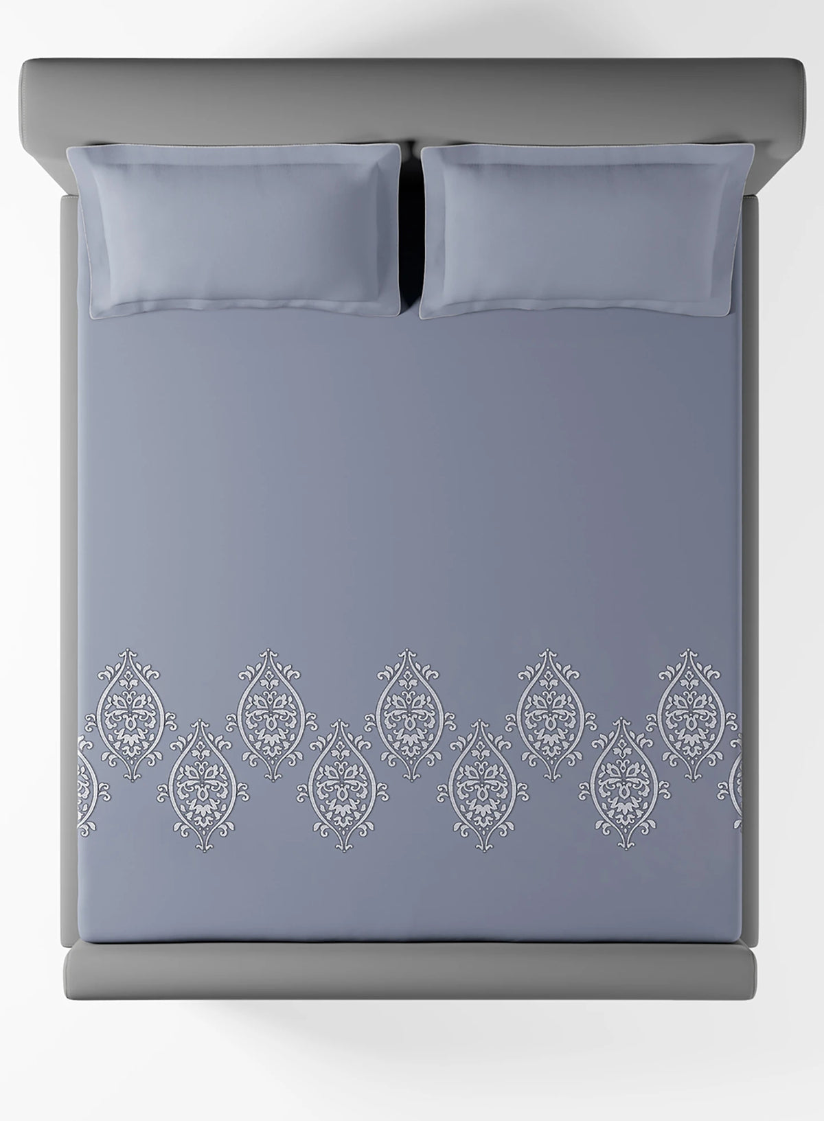 Sansar Embroidered 100% Cotton King Size Bedsheet Set with 2 Pillow Covers – Kelstone Denim